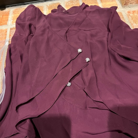 Light in the Box NWT sz 10, 3 piece formal chiffon pantsuit with wrap in Grape - Picture 6 of 8